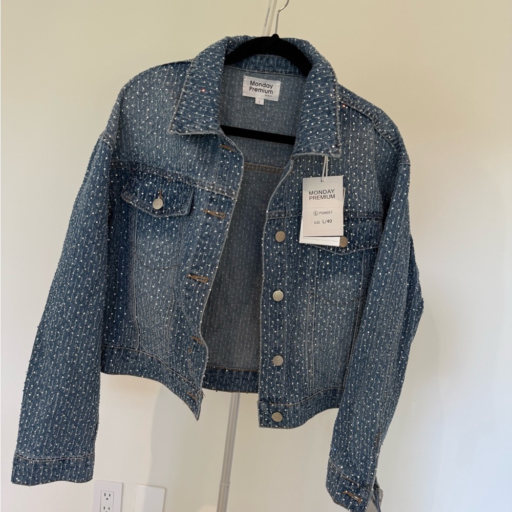 Denim Jacket with Crystals